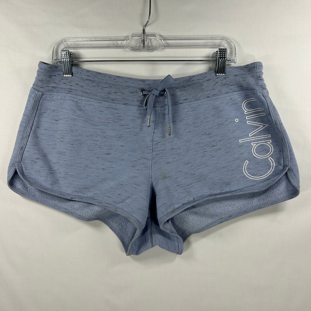 Calvin Klein Heather Blue Logo Fleece Lounge Shorts Medium